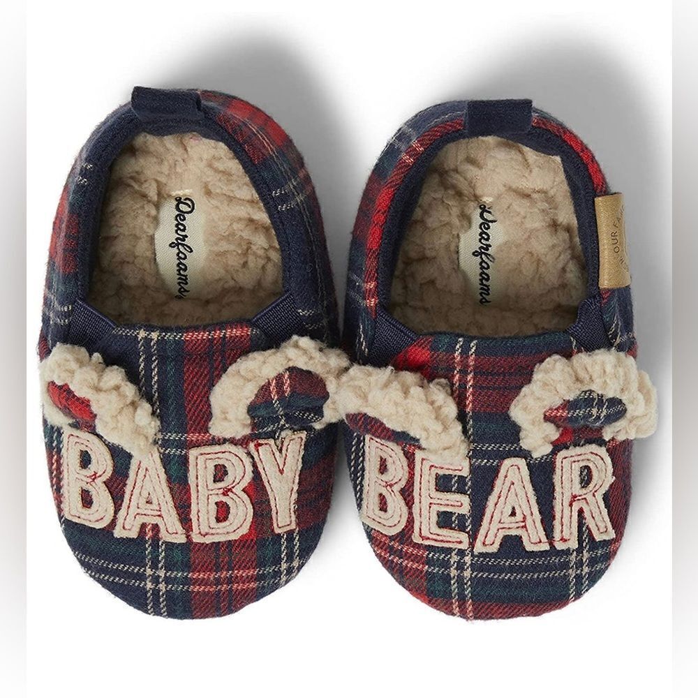 Dearfoams Unisex-child Baby Bear Slipper sz (0-3m)